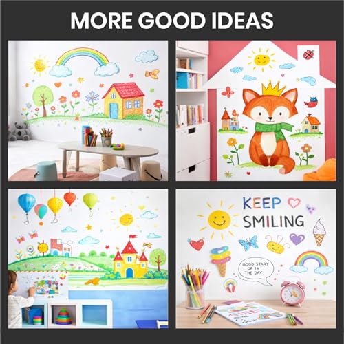 Image of YAJNAS 4x2 Feet Whiteboard Wall Sticker for School, Office & Home | Self-Adhesive, Removable, Waterproof Whiteboard Wallpaper | Perfect for Writing, Drawing & Organizing on Smooth Surfaces