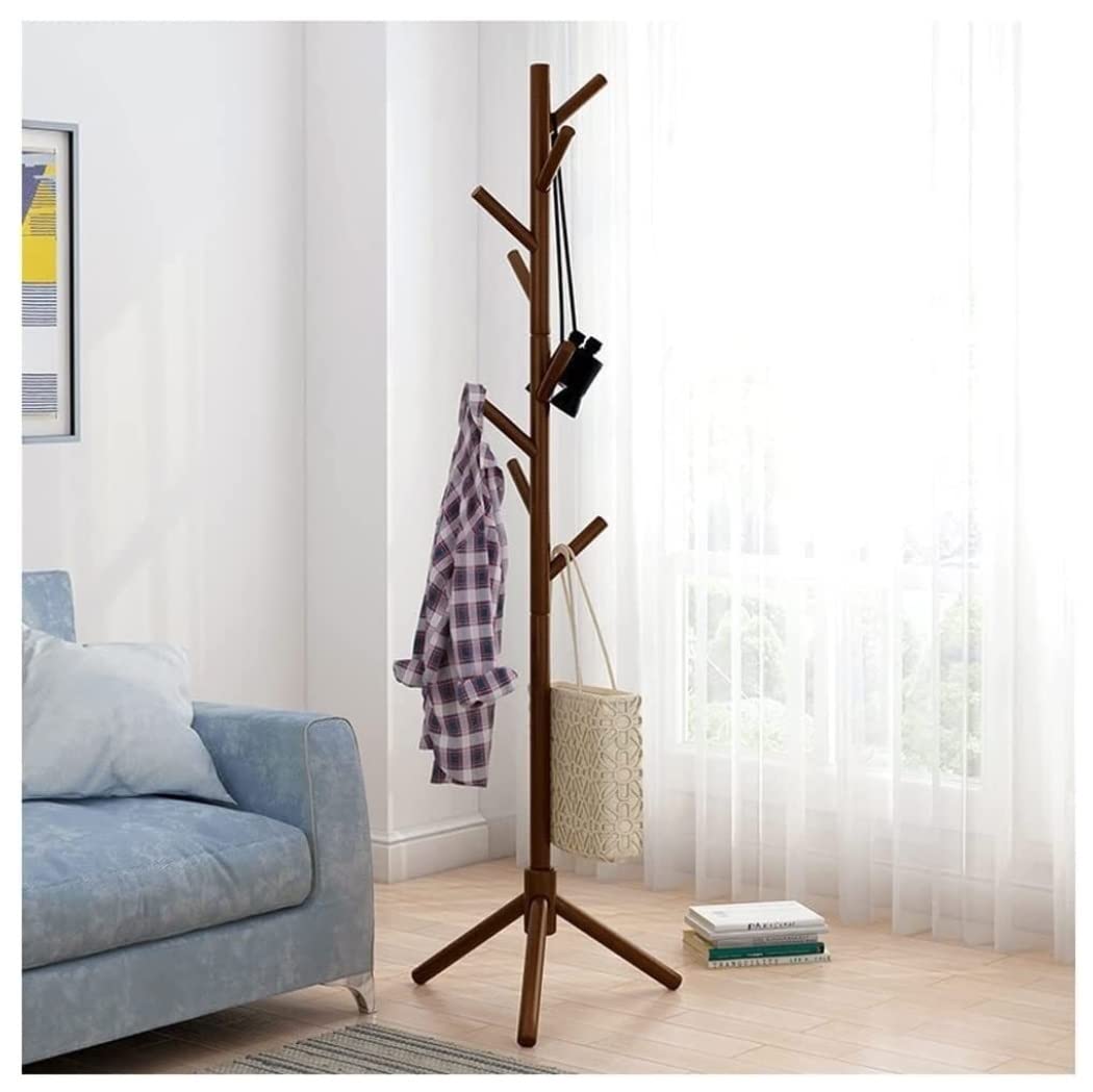 CVdrtyED Racks Free Standing Free Standing Coat Rack Solid Wood Hangers With 8 Hook For Scarves Stand Hallway Organiser(B)