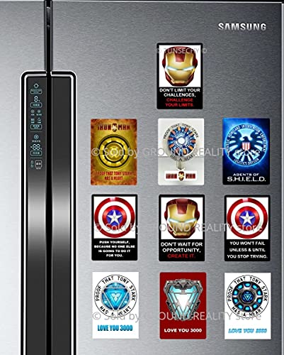 Image of LADY HAWK Iron Man Arc Reactor Poster Motivational and Inspirational Quotes Miniature Picture with magnetic backing. Directly sticks to any Metal Surface. Size 10x7cms Ironman Poster Series (AV48)