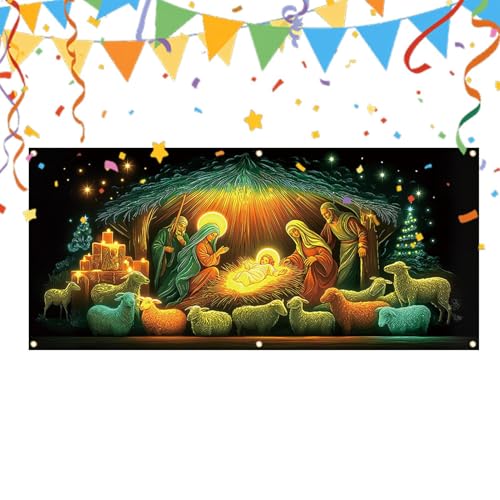 Bannière Noël fluorescente Jésus pour résoudre vos décors extérieurs - 6