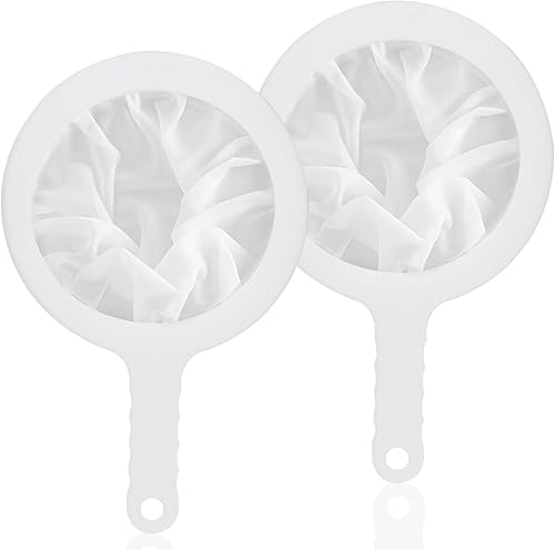 Miniatura 2 de Uenhoy 2 coladores de malla de nailon ultrafinos 100400 de malla para cocina, yogur, colador de plasitc con asa, filtro de tamiz para alimentos, té,