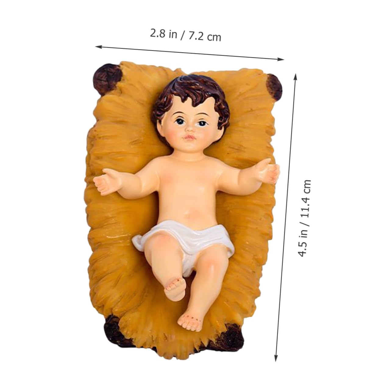 Krippenmodell Mini Krippe Figur im Bett Kleine Krippenfigur Christus Herr Heilige Religiöse Religiöse Skulptur Harz Zarte Baby