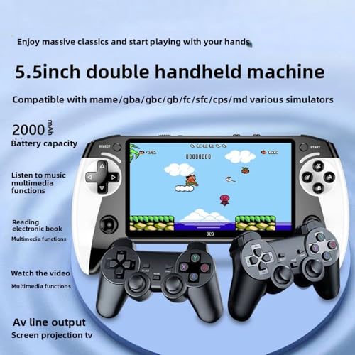 Image of ZWXYVUT X9 Retro Handheld Game Console-Handheld Game console with HD 5.5-inch IPS Screen Classic Video Games Supports TV Connection,10+ Emulators & 5-Hour Battery Life