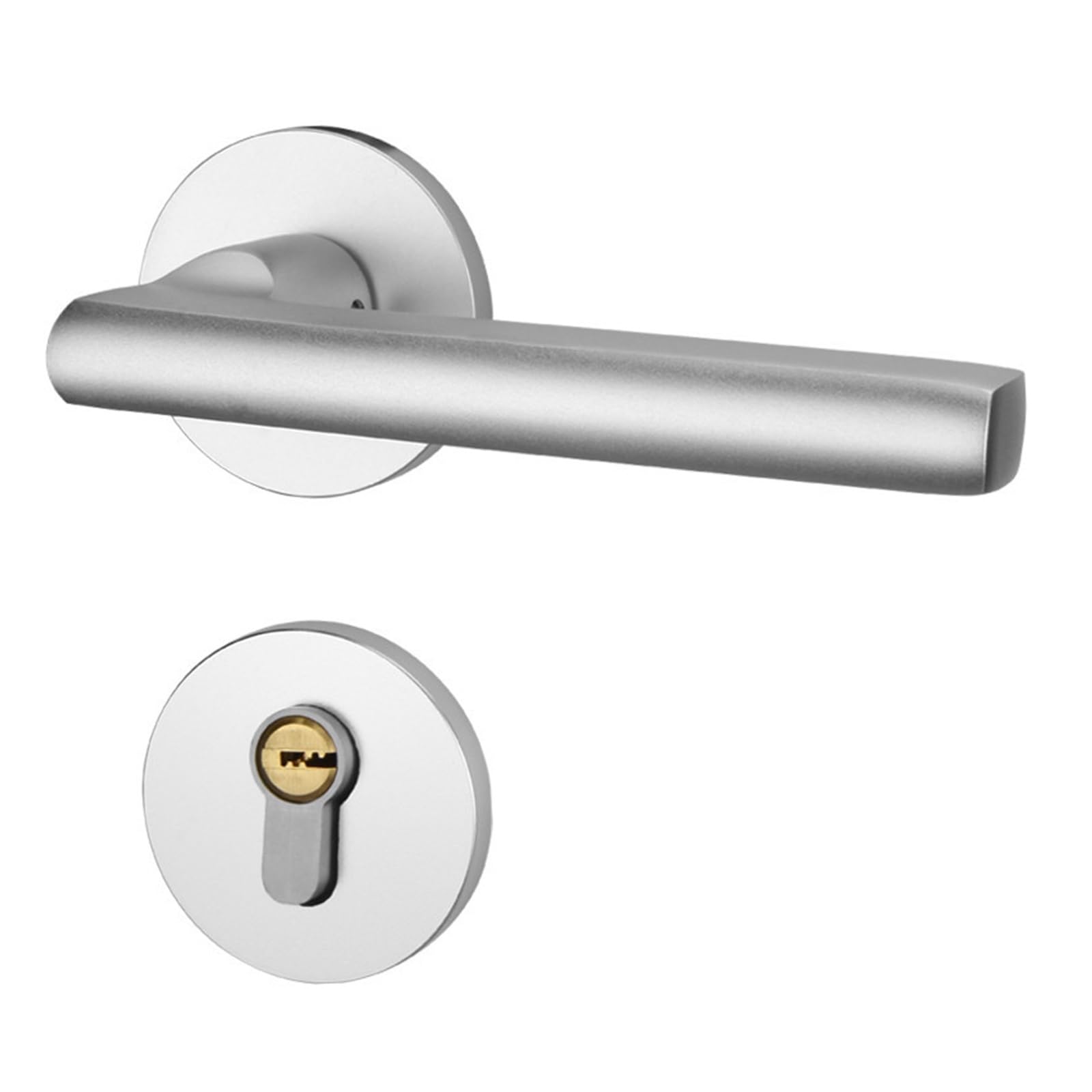 Vlalamno One Color Minimalist Black Space Aluminum Door Lock For Bedroom Silent