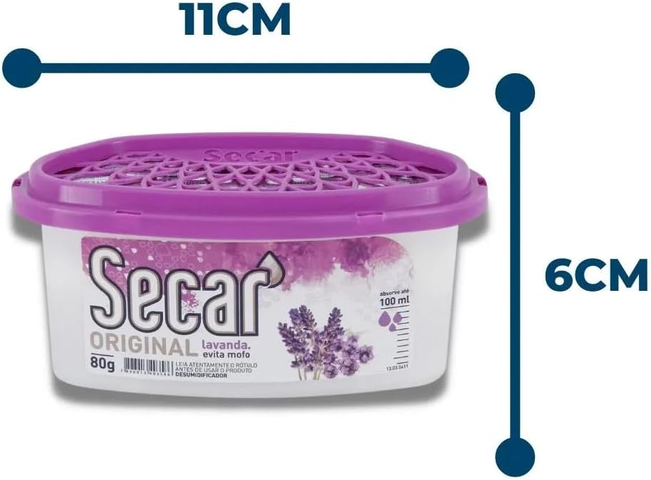 Kit 6 Unid de Evita Mofo Desumidificador Anti Mofo Secar 80g Lavanda