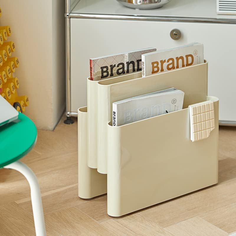 Zeitschriftenständer, Zeitschriftensammler, Post-Organizer, Organizer für Zeitschriften, Bücher, Zeitungen, Tablets, Laptop, Tastaturen, Kopfhörer zu Hause, Büro (Milchweiß)