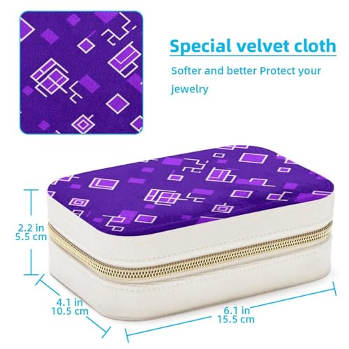Boîte à bijoux violette à double couche pour organiser les bagues