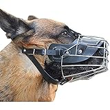 Bozal para perro, canasta, bozal de metal Pitbull con correas ajustables, antimordeduras, ladridos, entrenamiento dedicado a perros grandes, pastor alemán