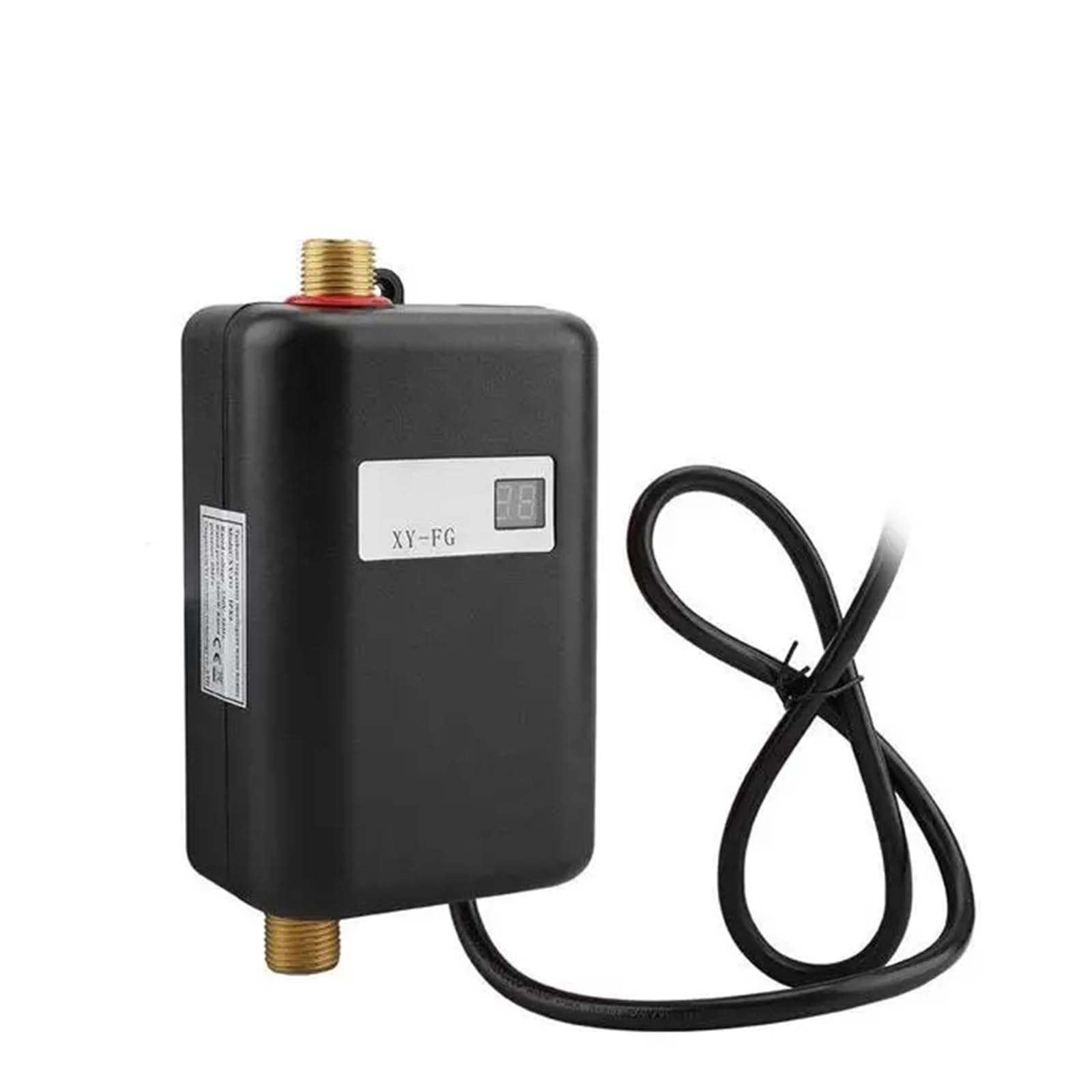 Mooilko Nero 3800W Tankless Electric Water Heater Bathroom Kitchen Instant Water Heater Temperature Display Heating Shower Universal Easy To Use(Nero)
