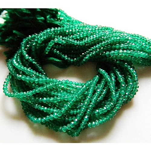 Perles rondelles onyx vert 4mm de taille régulière pour réussir vos enfilages de colliers sans défaut