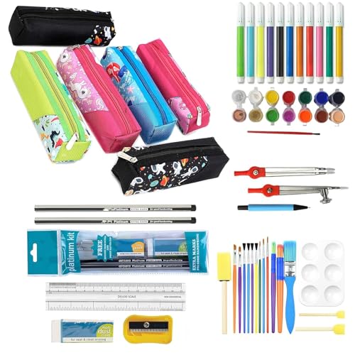 Image of TULMAN Polyester Multipurpose Pencil Pouch Kids B'Day Party Return Gifts to Carry Pencil Pen in Stationery Pouch with Zip Lock Accessories for Boys /Girls /Children (Pack - 24, Multicolor)