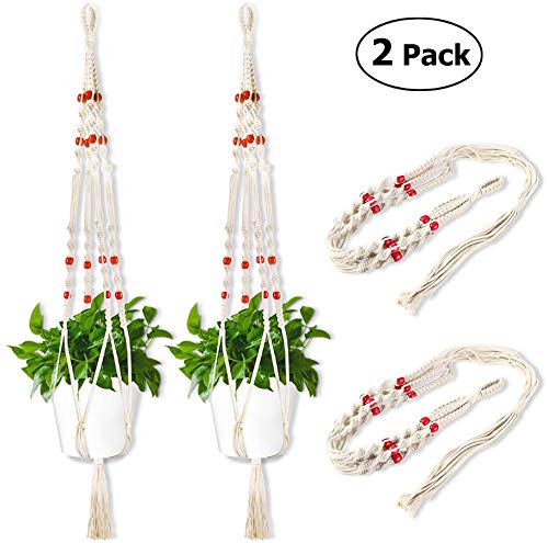 Preisvergleich Produktbild Homemaxs Makramee Blumenampel Hängeampel für Innen Außen hängende Pflanzgefäße Pflanzenhänger Blumentopf Pflanzenhalter