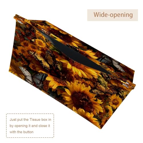 Boîte à mouchoirs tournesols double avec ouverture facile pour commodes - 6