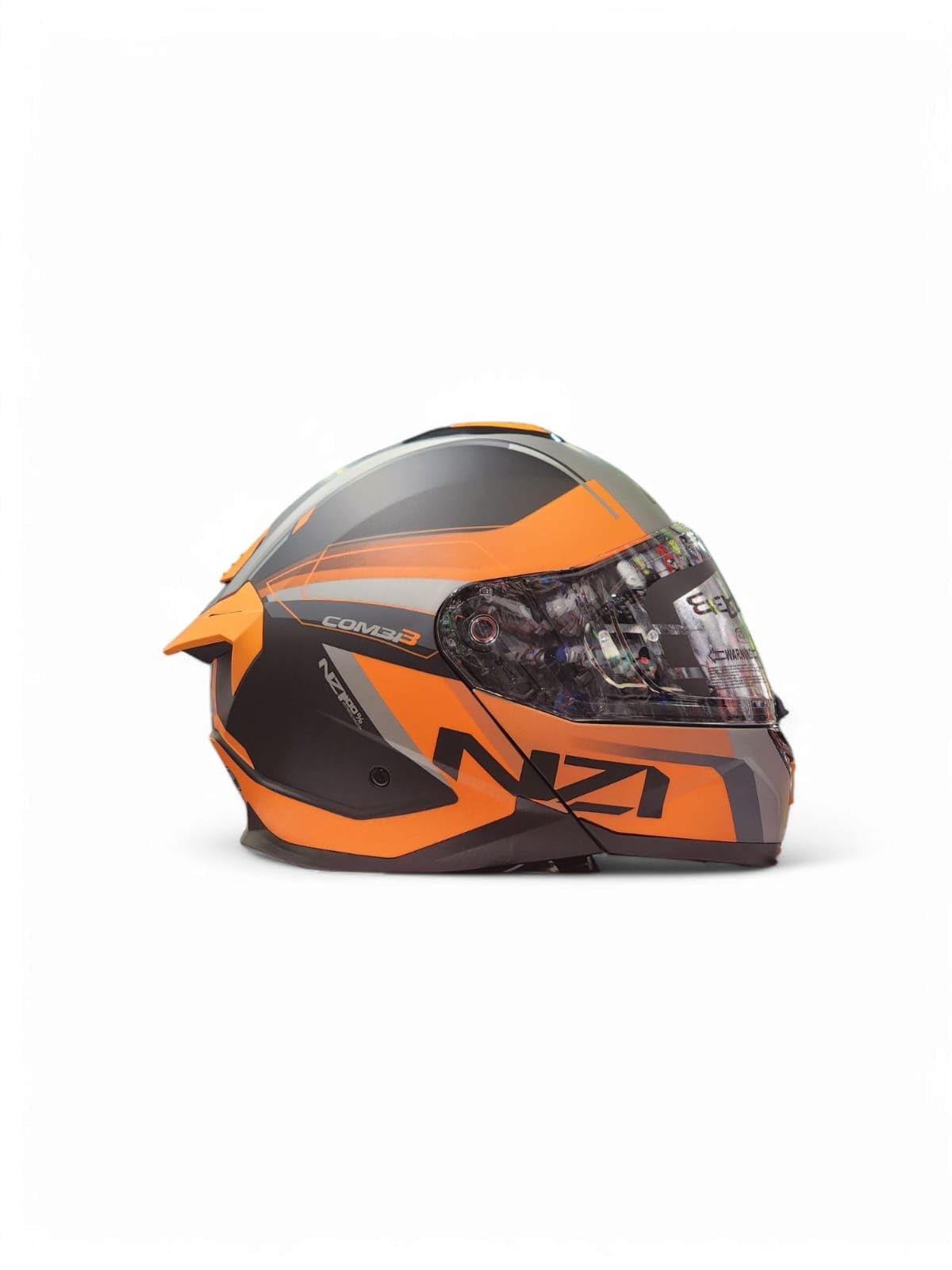 Casco Moto Modular NZI Combi 3 Daily Antracita Naranja HOMOLOGACION 22.06 Talla M