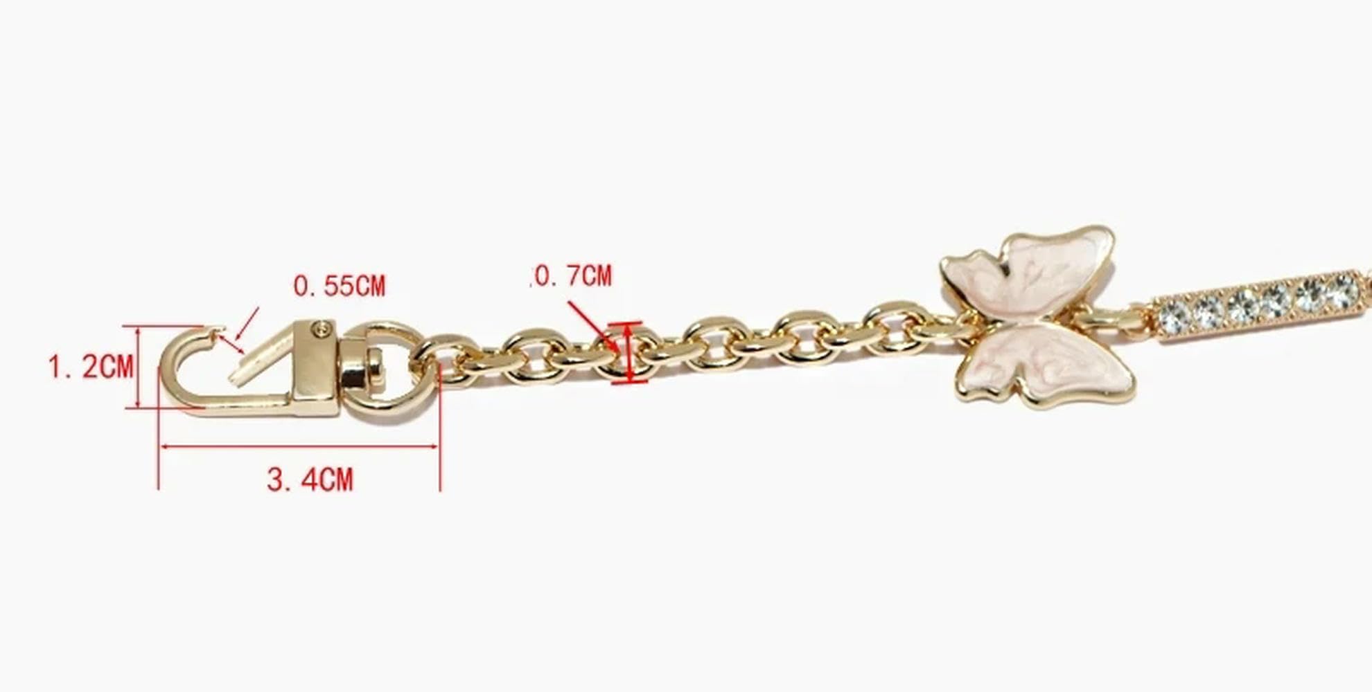 Łańcuszek do torebki Łańcuszek do torebk Paski łańcuszkowe dla majsterkowiczów Frezowanie Łańcuszek motylkowy Pasek Złoty Metal 0,5 cm Torebka Torba Torebka Akcesoria zamienne Sprzęt(100CM)