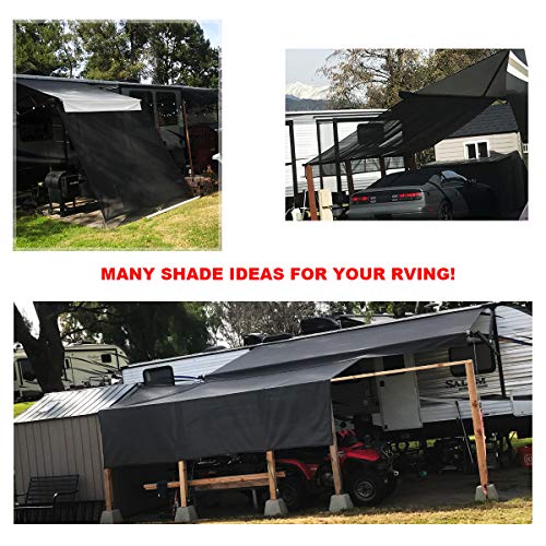 Shadeidea RV Awning Sun Shade Screen for Awning - 9' X 19' 5'' Black Mesh Sunshade Motorhome Camping Trailer UV Sunblocker Canopy Sunscreen - Offer 3 Year Warranty - Image 6