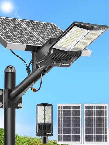 Image of Ofuray Solar Street Lights Outdoor,OL-11000 Commercial Parking Lot Light | Solar Flood Light, LED Area Light with Motion Sensor,Dusk to Dawn,Remote Control for Security Lighting in Streets,Court,Barns