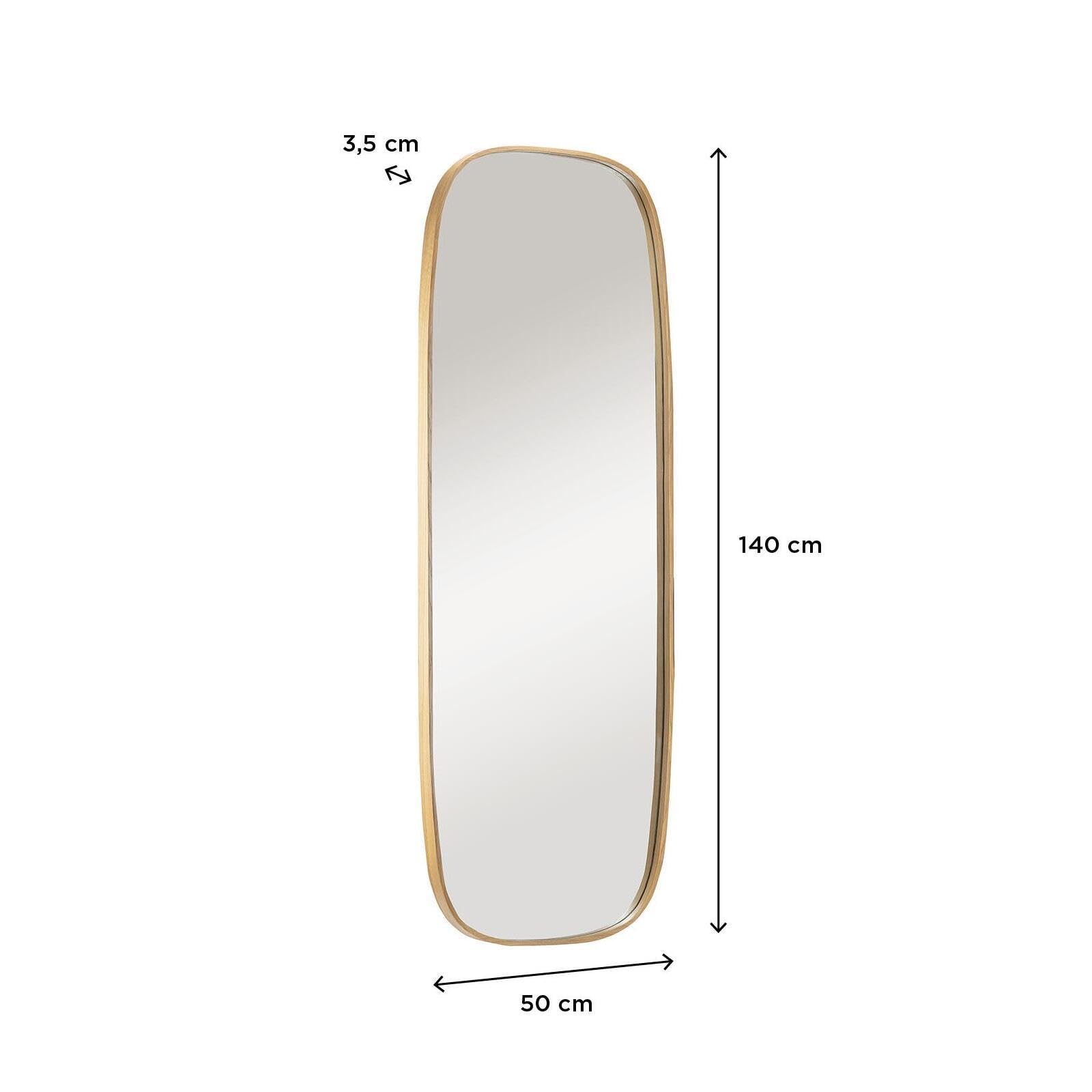 MOB-IN Espejo rectangular de roble Floki 50x140