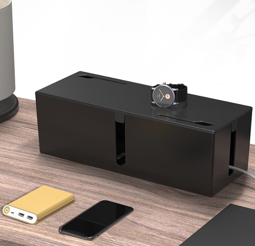 Pudełko do zarządzania kablami, schowek na kabel, organizer na przewody telewizyjne, komputer, router i koncentrator USB na biurko domowe biuro kuchnia, pudełko do przechowywania na biurko, dekoder