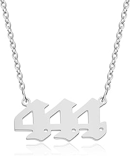 2Pcs Angel Number Necklace for Women 444 Necklace Gold 111 222 333 444 555 666 777 888 999 Necklace