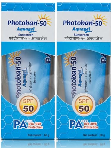 Image of 50 Aquagel Sunscreen SPF 50 | Broad Spectrum UVA UVB Protection | Water-Resistant, Non-Greasy Gel | Prevents Sunburn & Photodamage | Daily Use for All Skin Types | 60g X 2