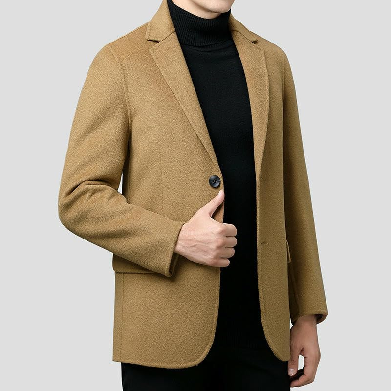 Chaqueta corta de lana para hombre abrigo de cachemira ligero y cálido 3