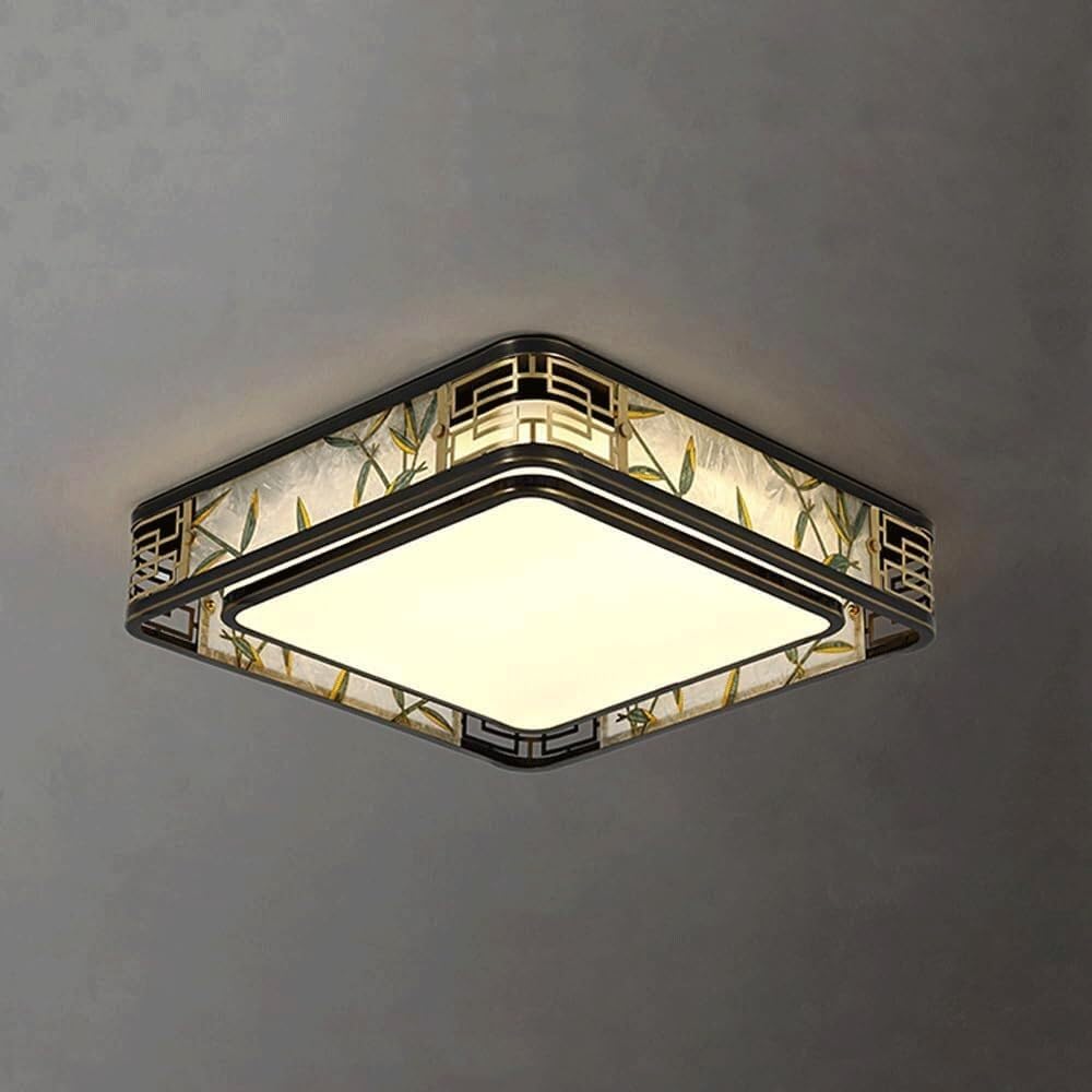 Lampa sufitowa z litego miedzi, ręcznie emaliowana chińska lampa wisząca LED, oświetlenie wewnętrzne do salonu, jadalni, biura lub sypialni.