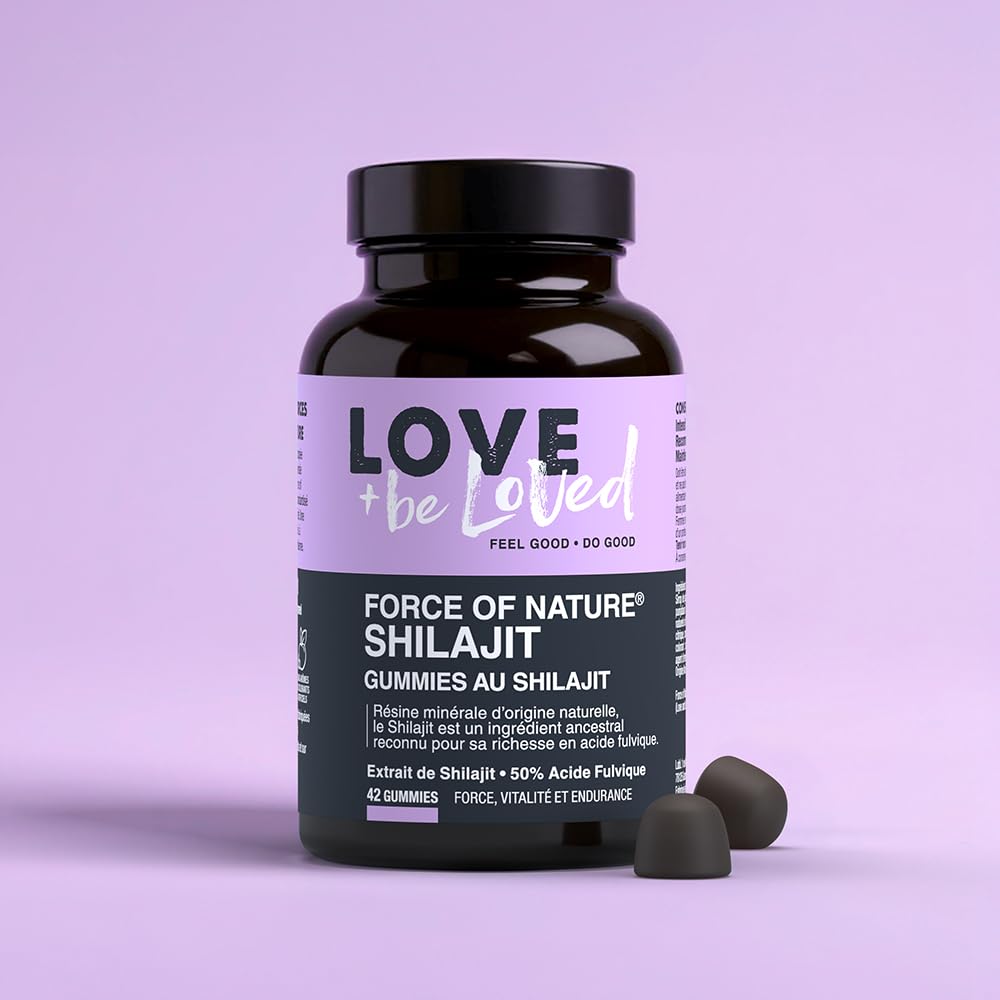 GUMMIES SHILAJIT pour Homme et Femme｜Vitalité, Endurance & Récupération Musculaire｜Ultra Dosé - 50% Acide Fulvique｜Vegan, 100% Naturel & Fabriqué en France｜42 Gummies｜Love and be Loved