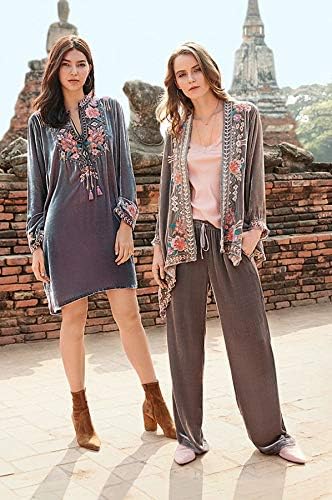 Johnny Was Maeve Velvet Draped Cardigan 