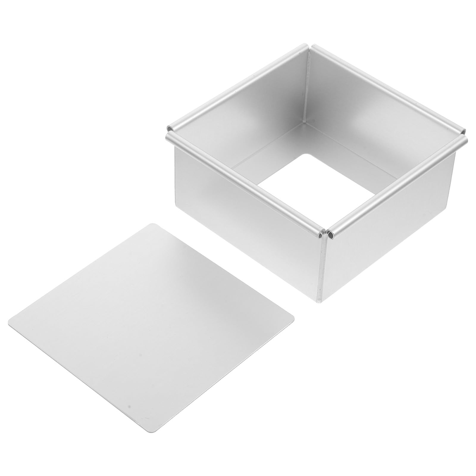 Didiseaon Square 4-inch Aluminum Alloy Cake Pan with Removable Bottom, Nonstick Metal Baking Mold for Cheesecake and Home Use