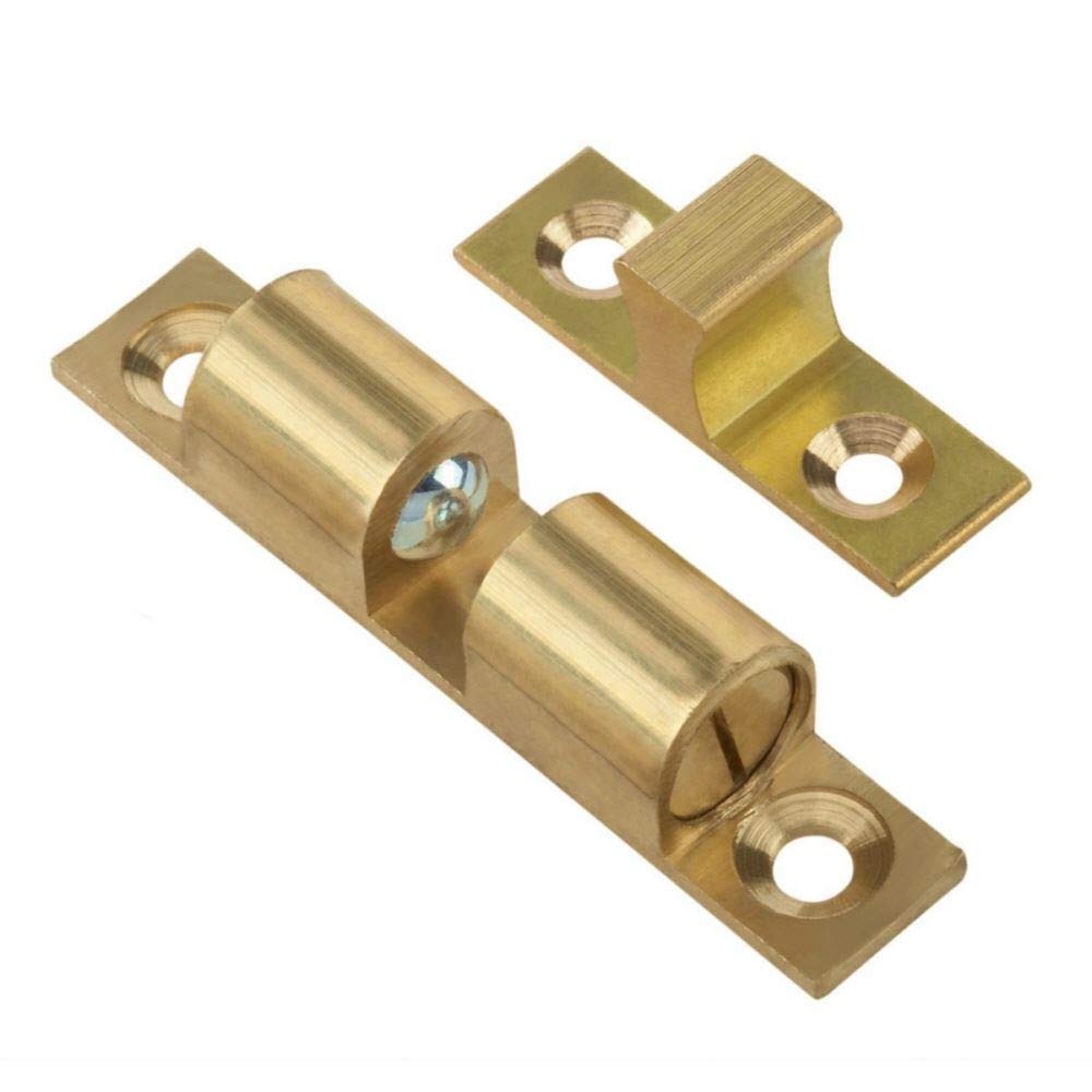 Dzina Brass(Pack Of 4) Solid Brass Double Ball Cabinet Cupboard Display Door Roller Latch Catch 42-70Mm