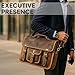 RUSTIC TOWN Leather Messenger Bag for Men - Full Grain Leather Briefcase Laptop Satchel Office Crossbody Travel Bag (16 Inch, Brown)