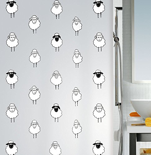 Spirella Rideau de Douche PEVA Lana 180x200cm Noir