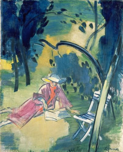 Affiche Impression d'art Femme au jardin János Vaszary : Tableau sur Toile 60x90