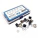Seloky 20 PCS (Five Resistance Values) 5K-100K Ohm Knurled Shaft Linear Rotary Taper Potentiometer with Black Knob(WH148) Kit