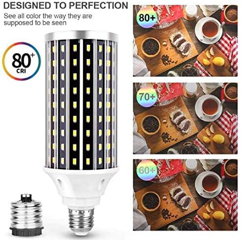50 Watt LED Corn Bulb, E26/E39 Base, 5000Lumen, IP65, Replacement 200-250W HID/HPS/Metal Halide or CFL, LED Bulb for Indoor Outdoor Garage Factory Warehouse Backyard Garden (Cool White)