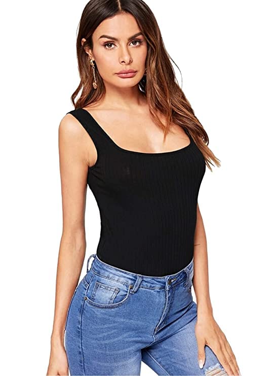 PRITHS Sleeveless Square Neck top Black (XS) Amazon.in Clothing