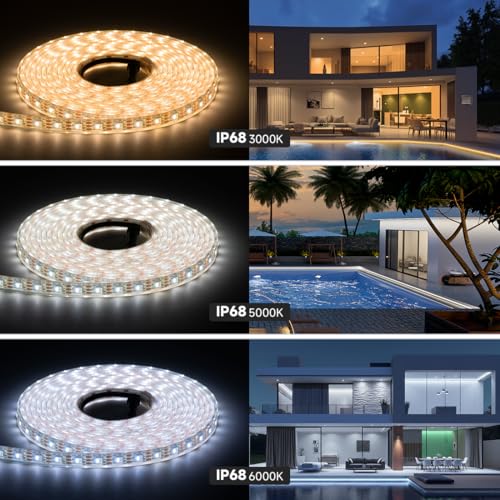 Image of BTF-LIGHTING SK6812(Similar WS2812B) RGBW RGB+Cool White(6000K) Individually Addressable DC12V 16.4FT 60LED /m 4 Colors in 1 Light Dream LED Strip IP68 White PCB(No Adapter or Controller)