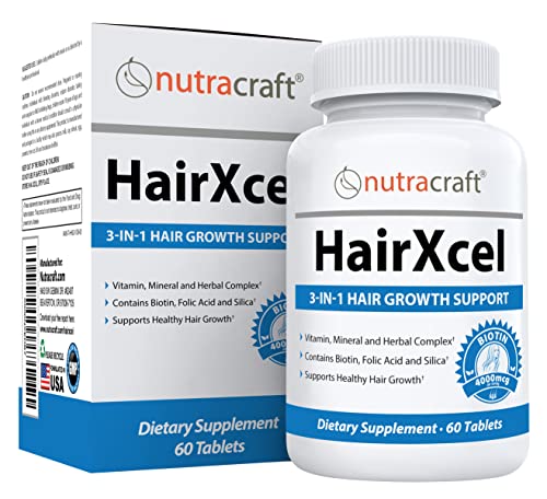 HairXcel #1 Hair Loss & DHT Supplement | 3-in-1 Remedy for Hair Regrowth with Biotin, Saw Palmetto, Pygeum, MSM, Silica, Green Tea & More for Thinning Hair | 60 Tablets
