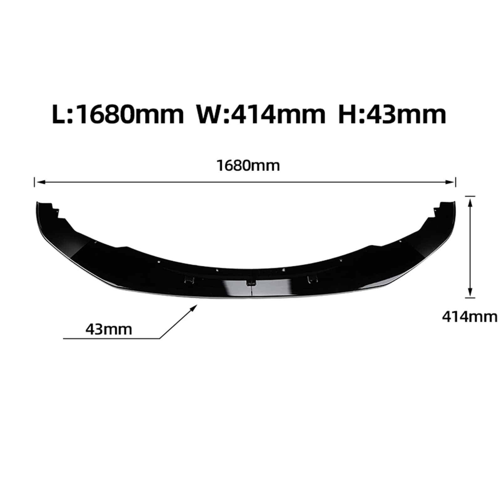 Auto Becquets Avant pour BMW 1 Series F20 F21 M 2011-2015,Lame Pare-Choc Avant Voiture Diffuseur Becquet, Gloss Black