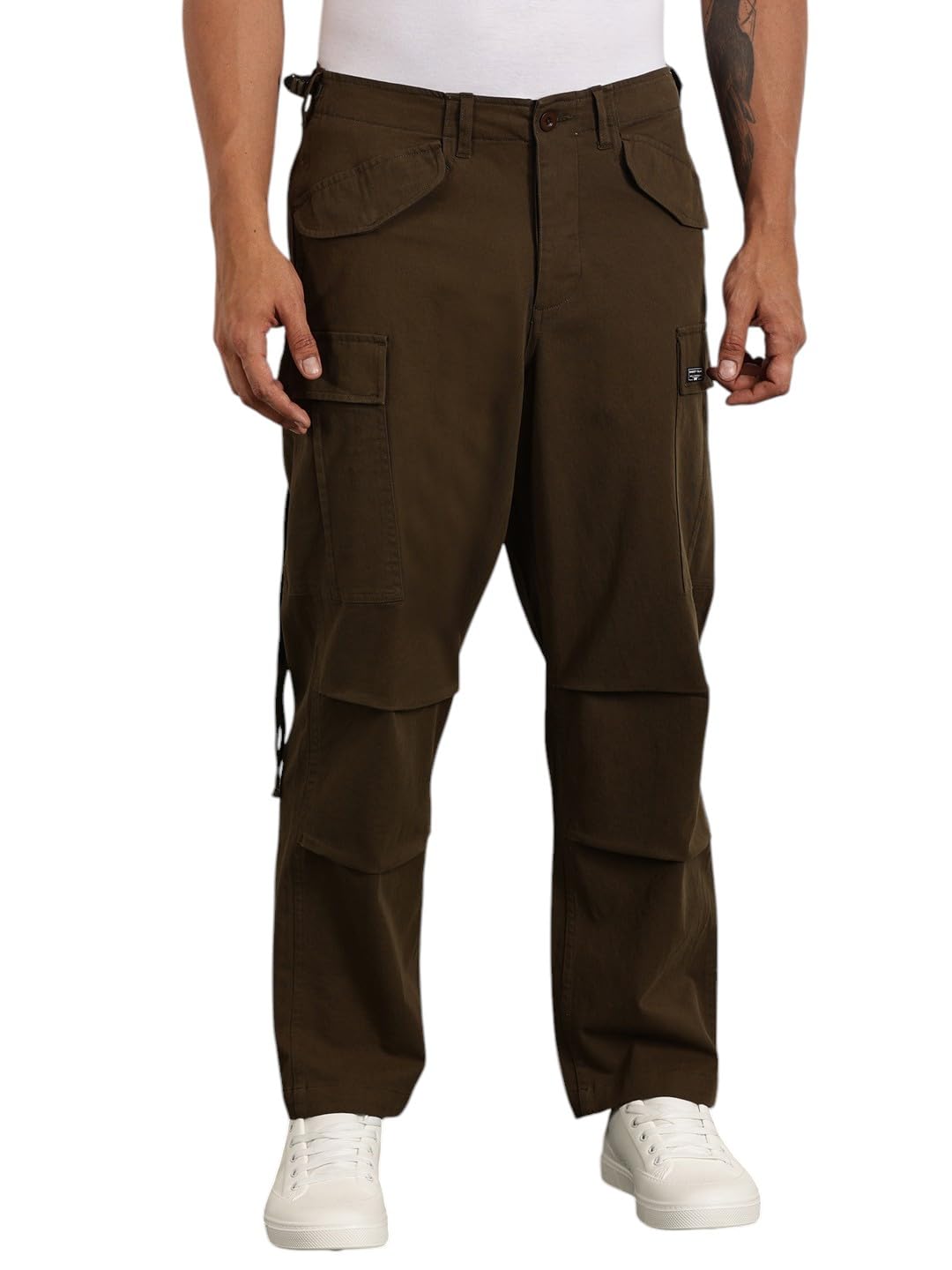 thomas scott Loose Fit | 6 Pockets | Cargo Pants | Solid Colors | Cricket Club | 100% Cotton | Pants for Mens-picture-15