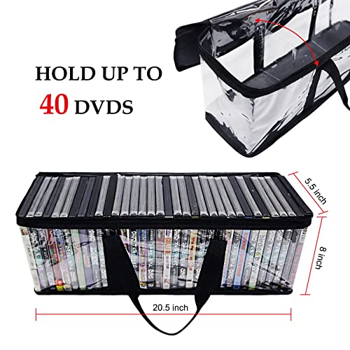 Handy Portable DVD/CD Storage Bags 2 Pack Holds 66 Total Movies or Video Games with Sturdy Carrying Handles Set (Set of 2) - Image 2