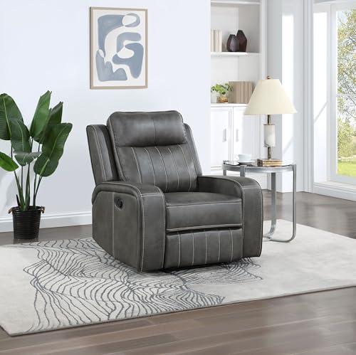 Sillón reclinable tapizado Gris miniatura 2