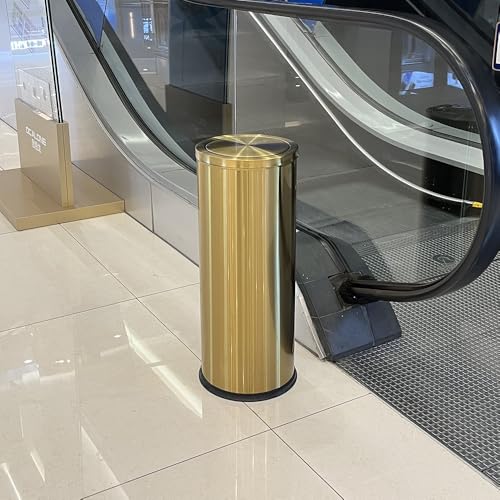 7.92 gallon/30L Kitchen Trash Can with Lid, Tall Slim, Elegant, Gold, Brushed Stainless Steel Garbage Can for Office, Hotel, Kitchen (30Lgold) - Image 6