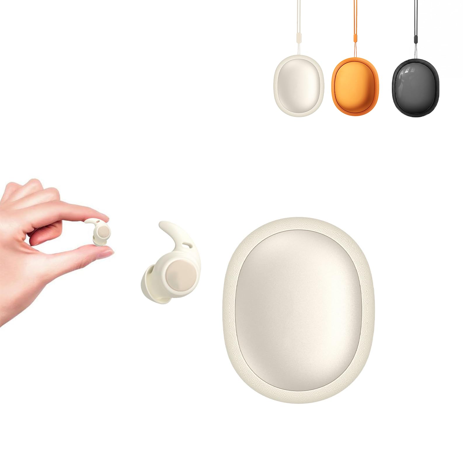 NE76 Auricolari Bluetooth 6.0 Wireless, Tapones para Dormir, con Cancelación Activa de Ruido, Sistema Adaptativo para Bloquear los Ronquidos, Quienes Duermen de Lado y 45h de Reproducción- Beige