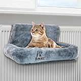Fur & Bone Katzenliege Heizung 50×43×26 cm – Bequeme Heizkörperliege Katze mit Waschbarem Fleecebezug – Stabile Katzenhängematte für Heizkörper – Warmer Schlafplatz & Katzenbett Für Indoor Katzen