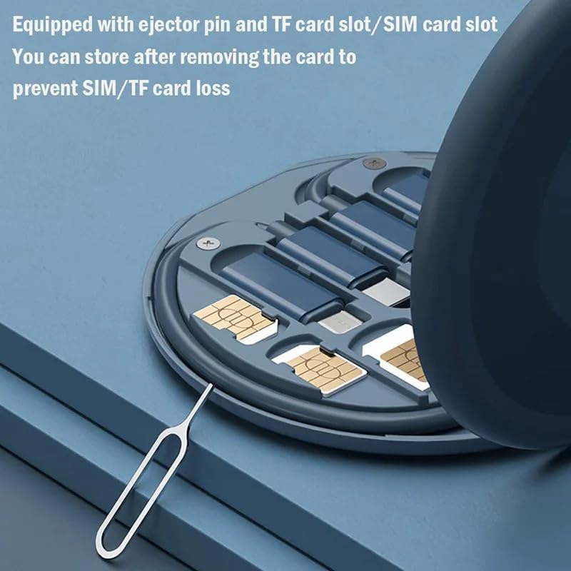 Image of All in one 60W USB Fast Charging Travel Data Cable Set Multifunctional Conversion Head Portable Multi-Type Charging Connector USB TypeC Adapter Sim Storage with Sim Eject Pin and mobile stand