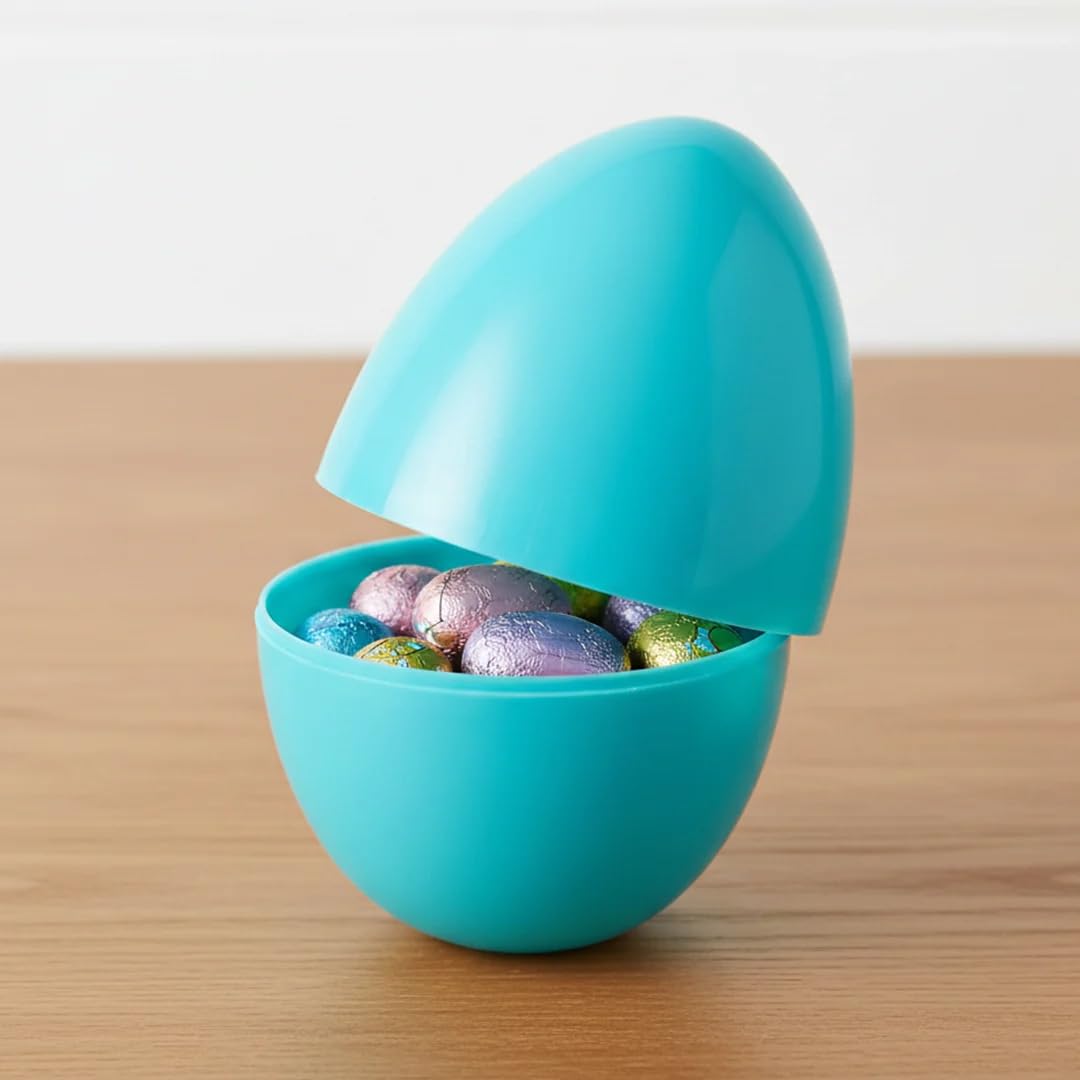Eurowrap Œuf de Pâques géant rechargeable en plastique bleu extra large 35,6 cm – Œuf de Pâques géant à remplir pour la chasse, les cadeaux, les jouets et les friandises