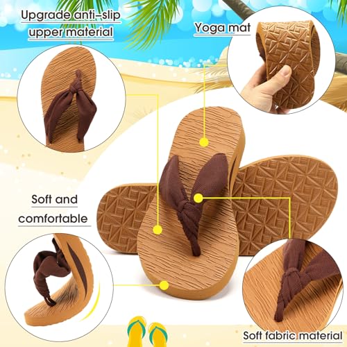 3 Pairs Flip Flops for Women Arch Support Thong Sandals with Bags Comfortable Cushion Summer Beach Sandals Bohemian4