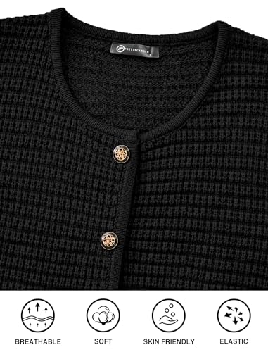 PRETTYGARDEN Women Knit Cardigan Sweaters Fall Fashion Long Sleeve Open Front Button Down Trendy Casual Jacket Winter Clothes